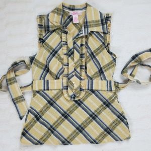 Candie's Plaid Sleeveless Top